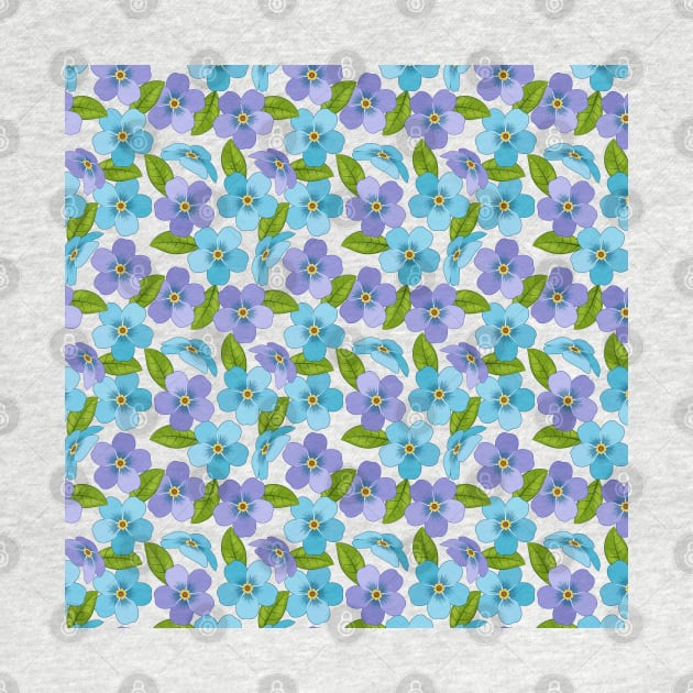 Forget Me Not Flowers Pattern by Designoholic